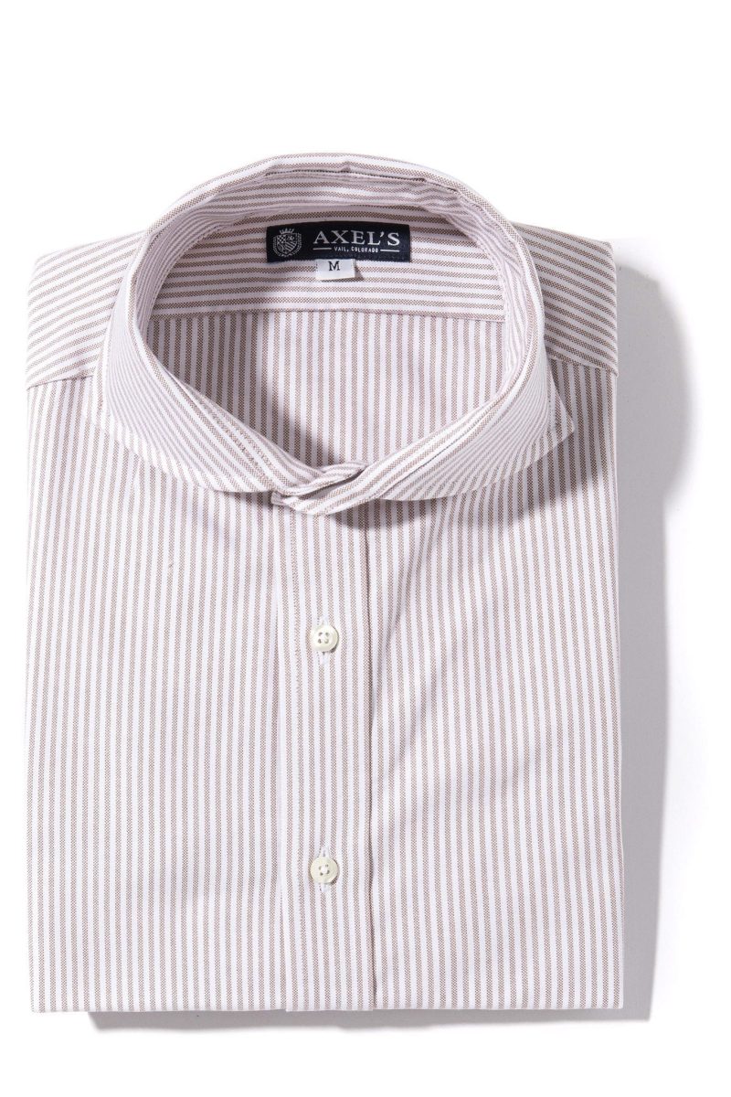 axels is palmetto oxford bengal dress shirt in brown mens shirts outpost 20527645622425