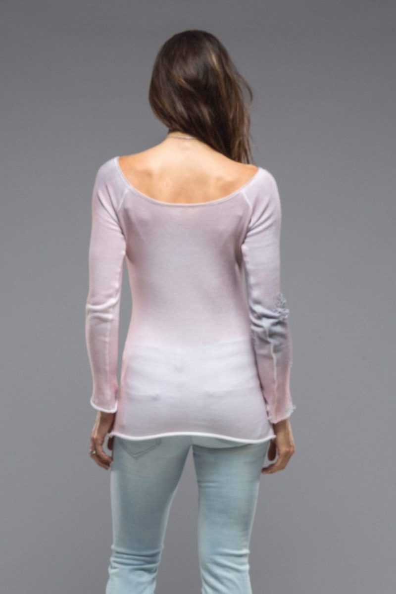 dune silvia knit top with distressed details in smokey rose ladies sweaters 15959836721245