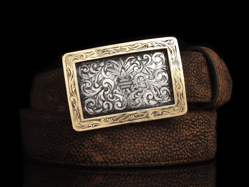 Baker Ford Engraved Gold/Silver | Belts And Buckles - Trophy | Comstock Heritage