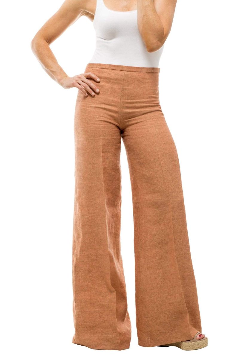 t ba maxi linen pant in coral ladies pants 17897381396633